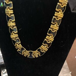 Elegant Gold and Black Necklace